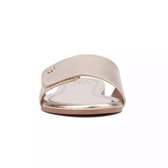 New York and Company Adelle Flat Sandal Gold 10 NWT IN BOX - Picture 5 of 10